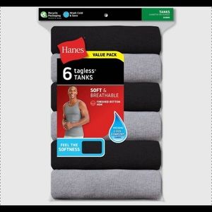 Hanes Men's 6pk Red Label Tank Top Dyed A-Shirt - Gray/Black S Target /Walmart